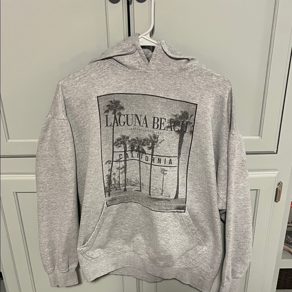 Laguna B Charcoal Hoodie with Palm Design